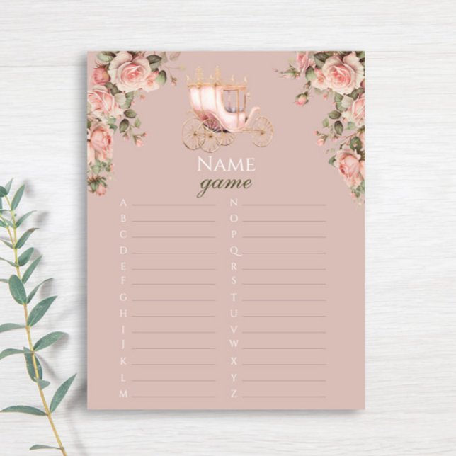 Papier Princess Carriage Vintages Roses Nom Jeu (Créateur téléchargé)
