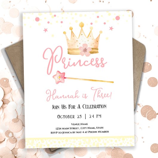 Papier Princess Crown Pink 3e Girl Anniversaire Budget
