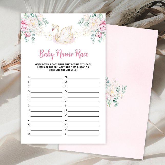 Papier Princess Swan Baby Name Race game (Créateur téléchargé)