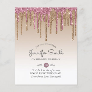 Papier Princesse ROSE ROSE OR Parties scintillant à goutt