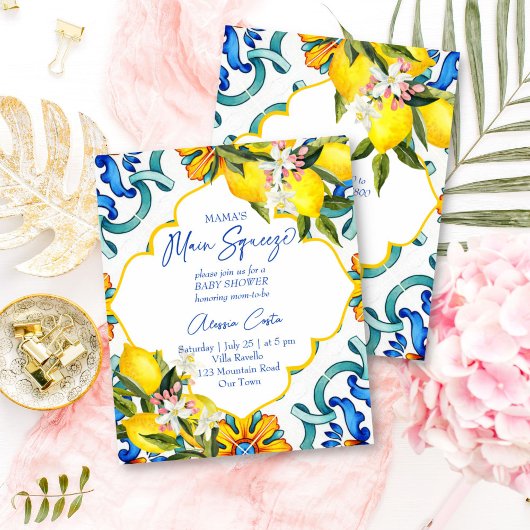 Papier Principale pression citrons baby shower invitation