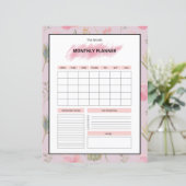Papier Printable Monthly Planner Template (Debout devant)