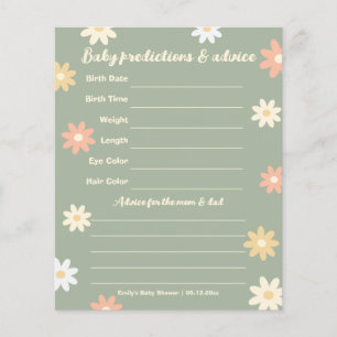 Papier Printemps Fleurs d'été Baby shower Guesser Jeu
