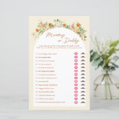 Papier Printemps Floral Baby shower Maman Ou Papa Jeu (Debout devant)