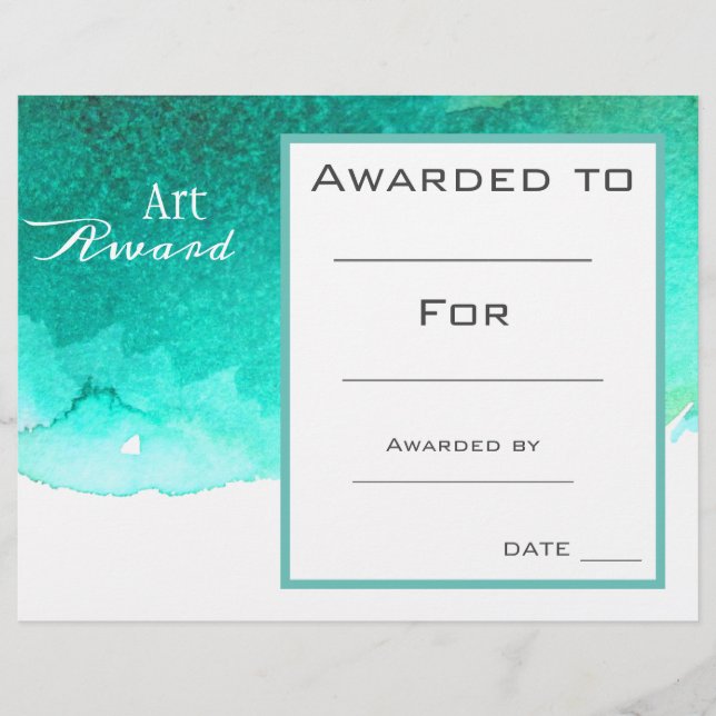 Papier Prix d'art de classe peinture éclaboussure d'aquar (Devant)