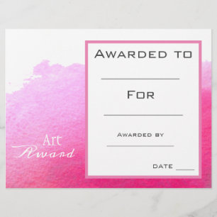 Papier Prix d'art de classe peinture rose éclat d'aquarel