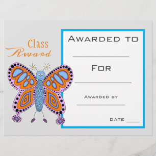 Papier Prix de classe animal papillon mignon