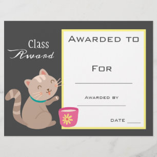 Papier Prix de classe Certificat pour enfants chats migno