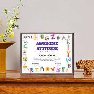 Papier Prix de classe élève d'attitude géniale personnali