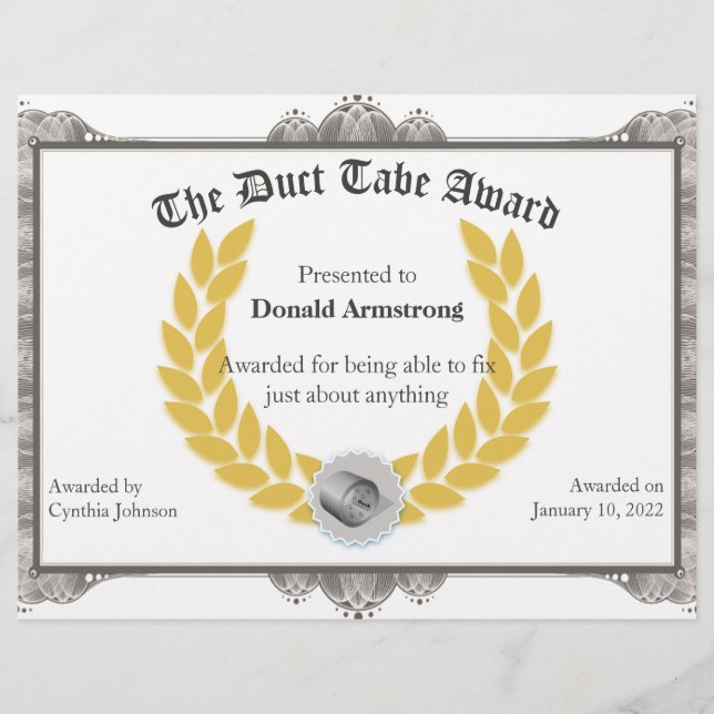 Papier Prix de l'employé amusant - Bande couchée (Devant)