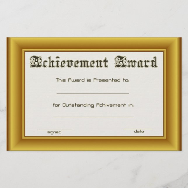 Papier Prix De Réussite Avec Gold Edges (Devant)