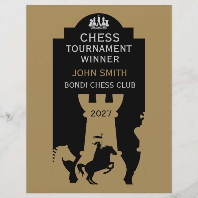 Papier Prix des joueurs d'échecs compétitifs (Devant)