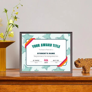 Papier Prix d'excellence pour les élèves de la salle de c
