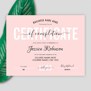 Papier Prix du certificat de cours de beauté féminine