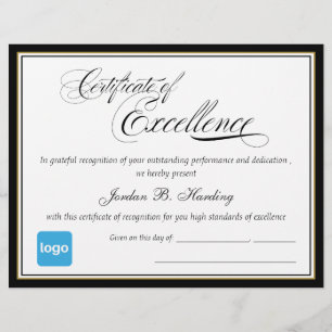 Papier Prix du certificat d'excellence - Ajouter un logo