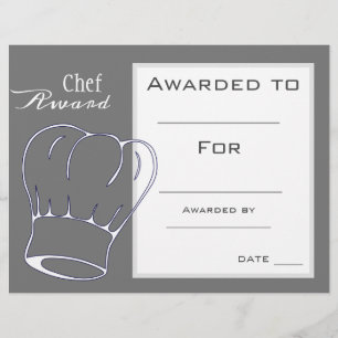 Papier Prix du chef cuisine