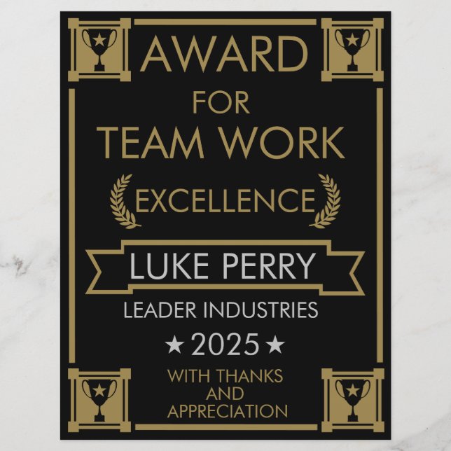 Papier Prix du personnel d'entreprise (Devant)