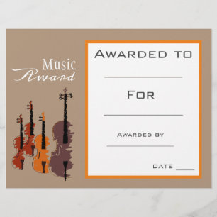 Papier Prix du violon de musique mignonne professeur de m