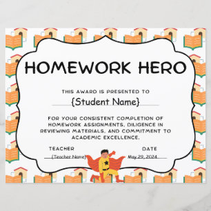 Papier Prix Homework Hero de reconnaissance étudiante