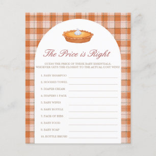 Papier Prix juste Cutie Baby shower à tarte jeu