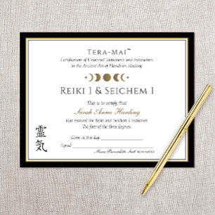 Papier Prix Reiki Yoga du certificat d'achèvement