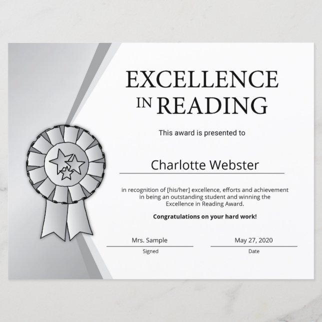 Papier Prix Silver Excellence en lecture (Devant)