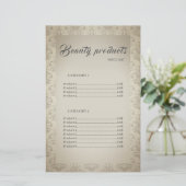Papier Produits de beauté Elegant Cadre Tarifs (Debout devant)