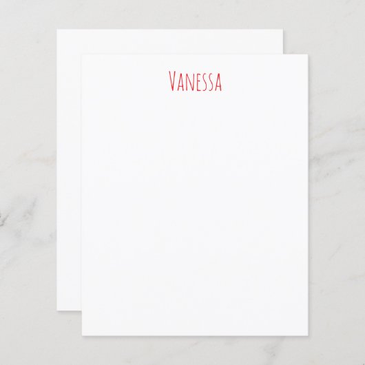 Papier Professional classical calligraphy name custom red (Devant / Derrière)