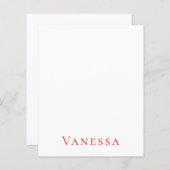 Papier Professional classical font own name custom red (Devant / Derrière)