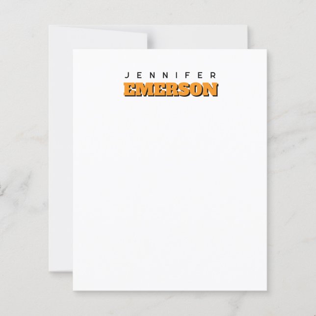 Papier Professional minimalist modern plain name (Devant)