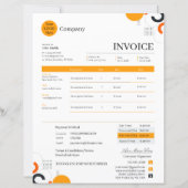 Papier Professional Orange White Red Business Invoice (Devant)