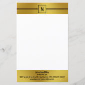 Papier Professionnel Blanc Noir Monogramme (Devant)