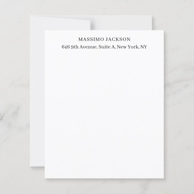 Papier Professionnel élégant moderne minimaliste ajouter  (Devant)