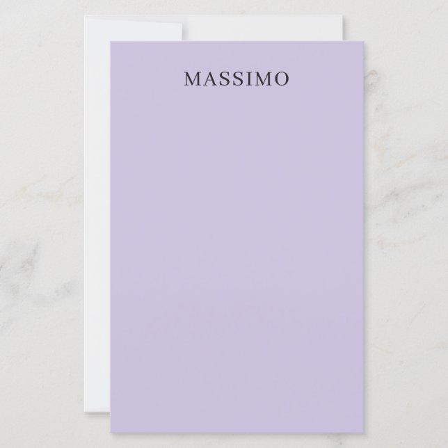 Papier Professionnel Unique Classique Nom Personnel Viole (Devant)