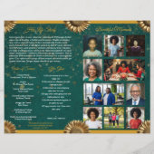 Papier Programa Celebración de la Vida de Oro y Verde (Dos)