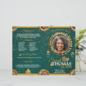 Papier Programa Celebración de la Vida de Oro y Verde (Debout devant)