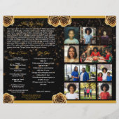 Papier Programa de Celebración de la Vida de Oro y Negro (Dos)