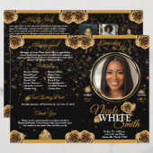 Papier Programa de Celebración de la Vida de Oro y Negro (Devant / Derrière)