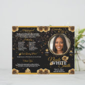 Papier Programa de Celebración de la Vida de Oro y Negro (Debout devant)