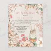 Papier Promenade Florale Bunny Budget Par Invitation Baby (Devant)