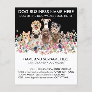 Papier Promeneur de chiens noir et blanc Garde d'animaux