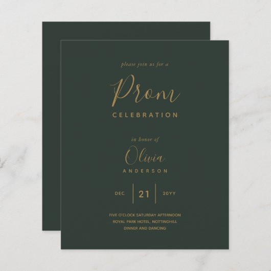 Papier PROMO Budget Vert Moderne Or (Devant / Derrière)