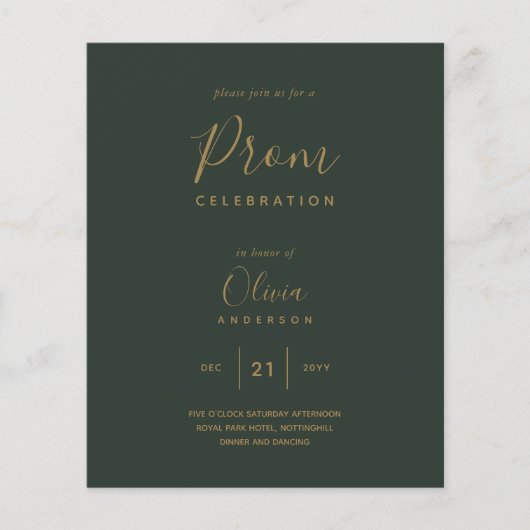 Papier PROMO Budget Vert Moderne Or (Devant)