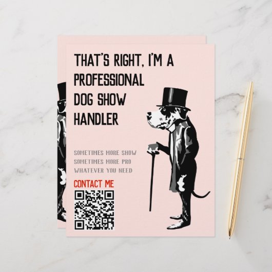 Papier Promotion de chien Handler Grande illustration de (Devant/Arrière en situation)