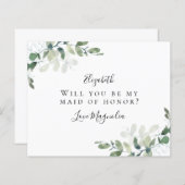 Papier Proposition d'honneur Eucalyptus Maid of Honor (Devant / Derrière)