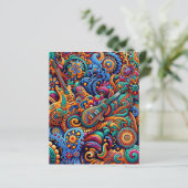 Papier Psychédélique Batik Guitare Art-Colorful Musique R (Debout devant)