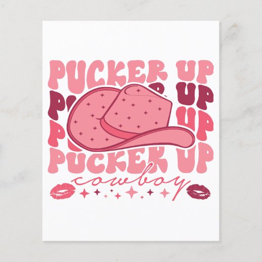 Papier Pucker Up Cowboy Western Valentines Day (Devant)