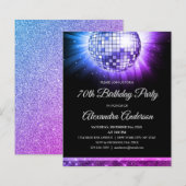 Papier Purple 70th Birthday Party 70's Disco Ball (Devant / Derrière)