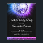 Papier Purple 70th Birthday Party 70's Disco Ball<br><div class="desc">Revenez à l'époque de la discothèque avec notre Purple 70th Birthday Party 70's Disco Ball Invitation. Cette invitation vibrante et nostalgique est la meilleure façon de créer l'ambiance pour votre célébration d'étape. Dans une étonnante teinte de violet, cette invitation capte l'énergie et le plaisir du 'les années 70. Le graphique...</div>