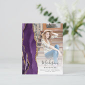 Papier Purple Agate Photo 2024 Faire-part de graduation (Debout devant)